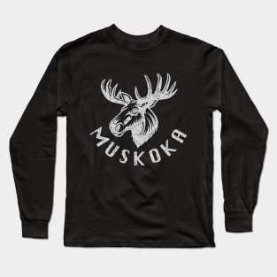 Muskoka - Moose (White) Long Sleeve T-Shirt